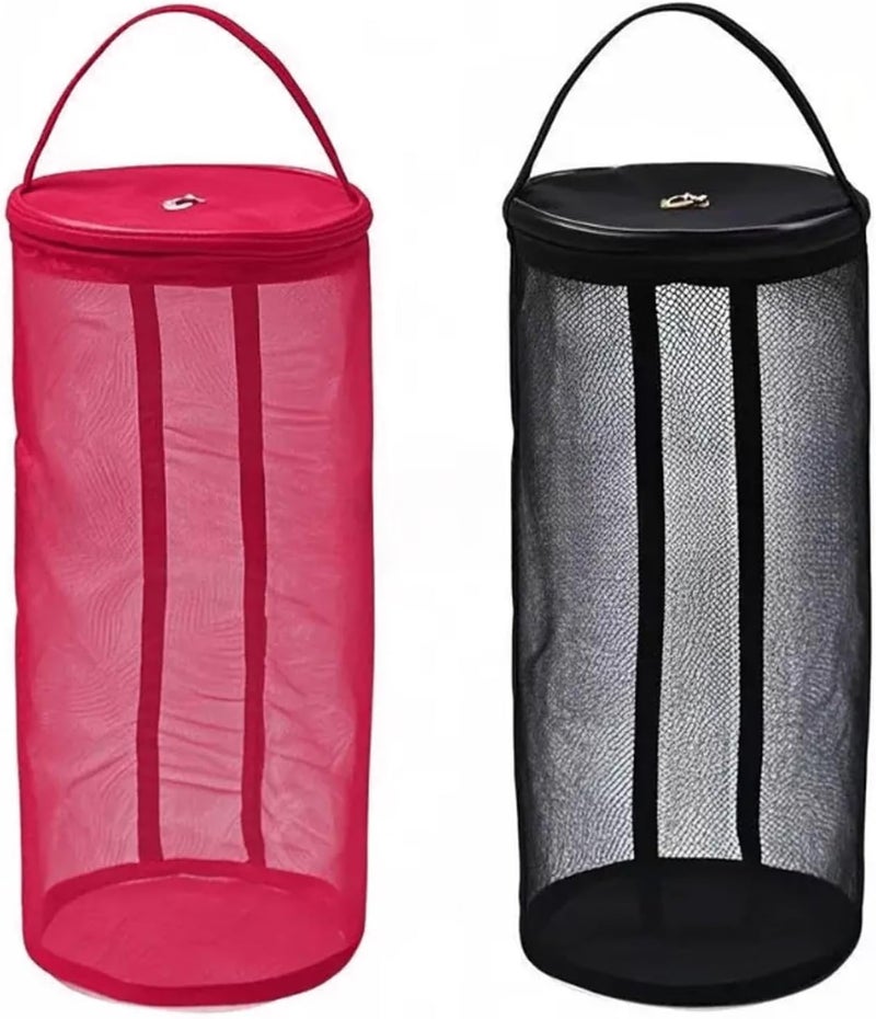 LINYUEARUI 2PCS Yarn Storage Bag,BIG Yarn Bag for Mesh Holder， Knitting Bag Portable Wool Storage Bag，Mesh Knitting Round Yarn Ball Organizer,Crochet Kits, Sewing Accessory,2color - Image 1
